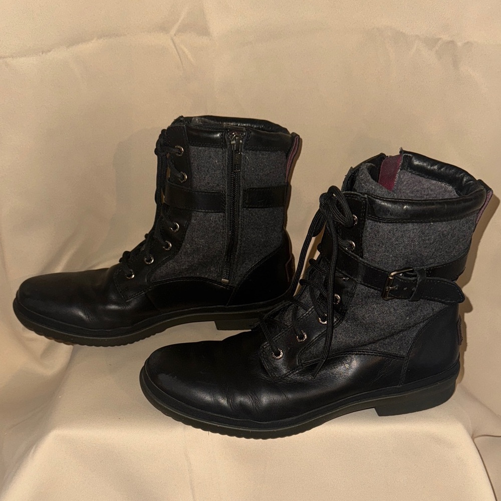 Women's UGG W Kesey Black & Grey Lace-Up Boots - Picture 2 of 10
